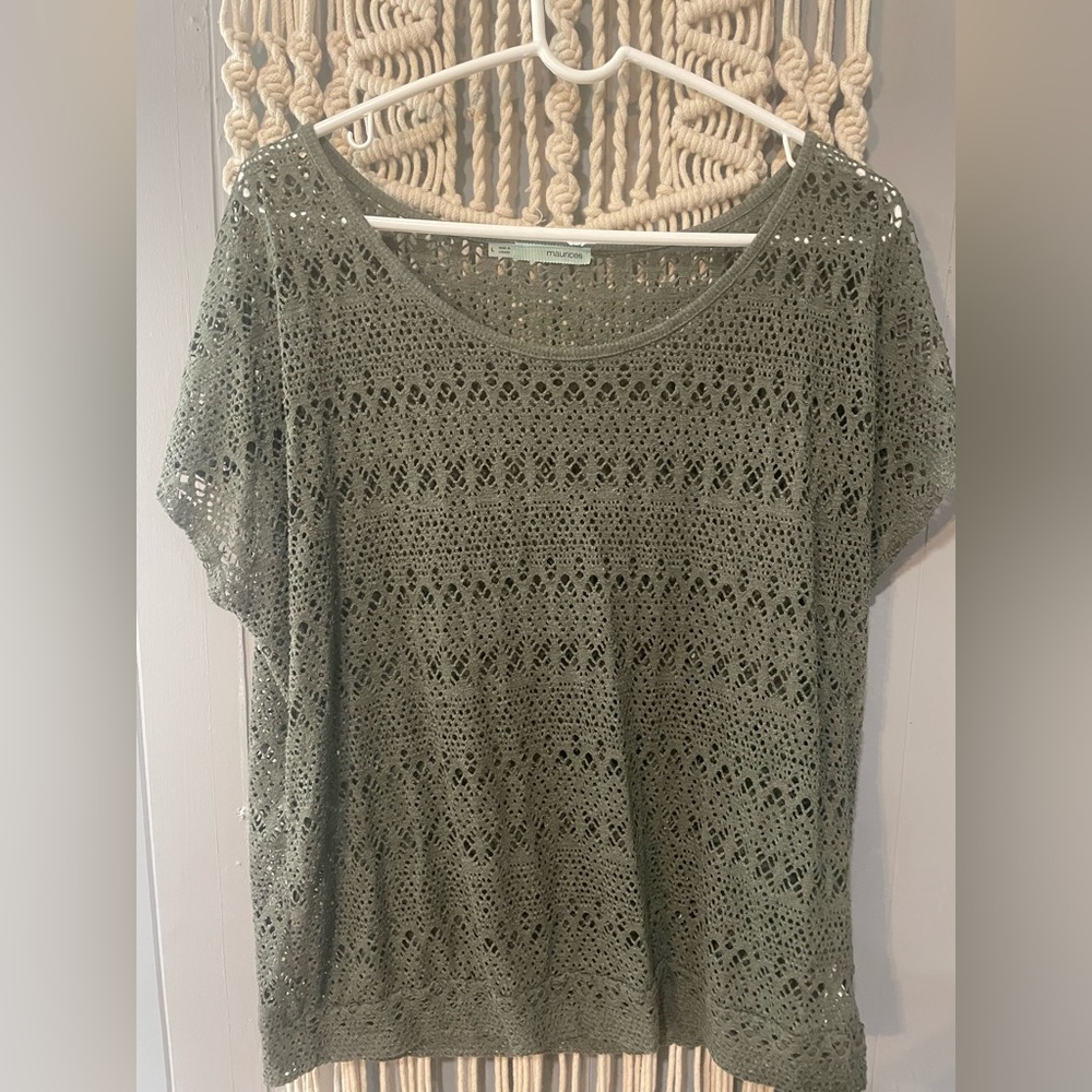 Maurice’s, olive green, crochet top